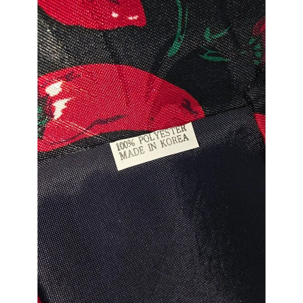 Steven Harris Men's Black Tie with Red Chili Pepper Print Poly 3985